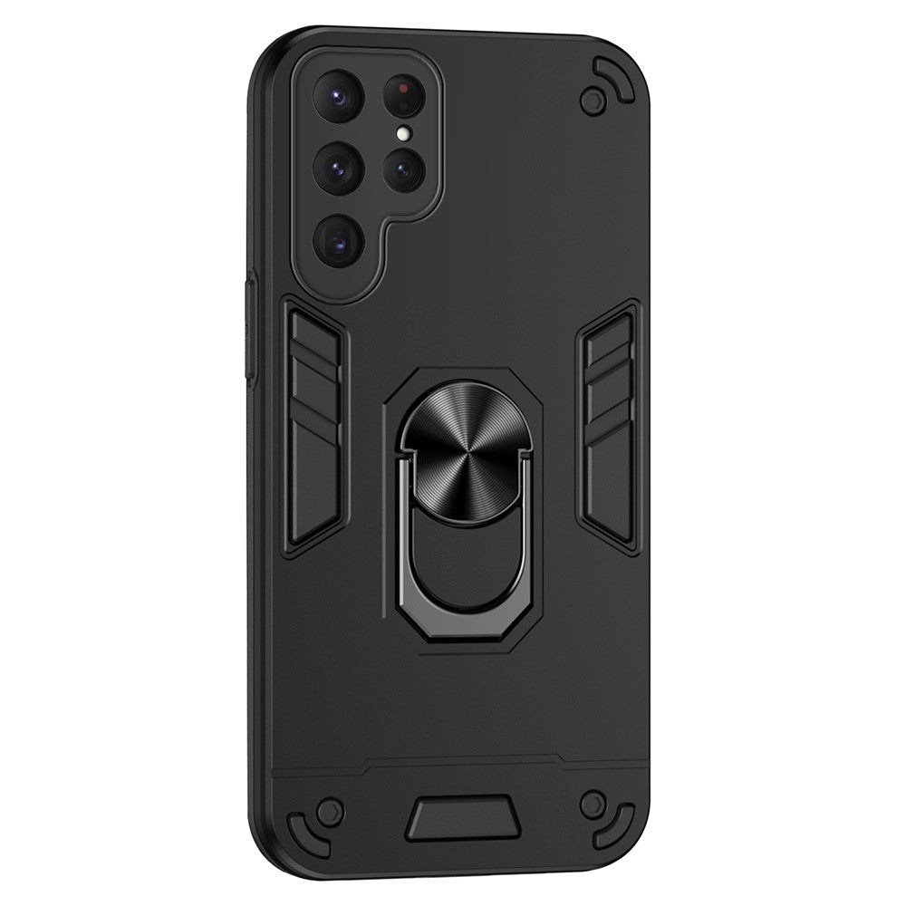 For Samsung Galaxy S25 Ultra Case PC+TPU Drop Defend Phone Cover with Ring Kickstand