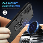 For Samsung Galaxy S25 Ultra Case PC+TPU Drop Defend Phone Cover with Ring Kickstand