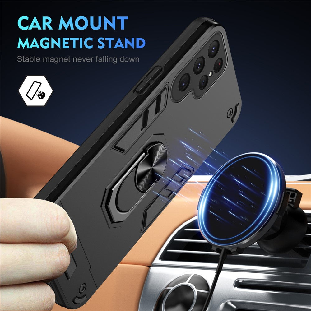 For Samsung Galaxy S25 Ultra Case PC+TPU Drop Defend Phone Cover with Ring Kickstand