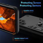 For Samsung Galaxy S25 Ultra Case PC+TPU Drop Defend Phone Cover with Ring Kickstand