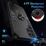 For Samsung Galaxy S25 Ultra Case PC+TPU Drop Defend Phone Cover with Ring Kickstand