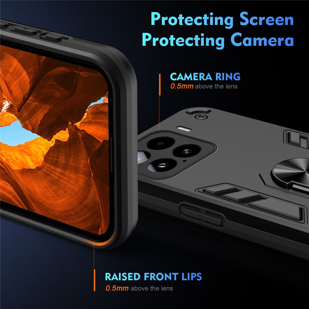 For Xiaomi 15 Case PC+TPU Drop Defend Phone Cover with Ring Kickstand