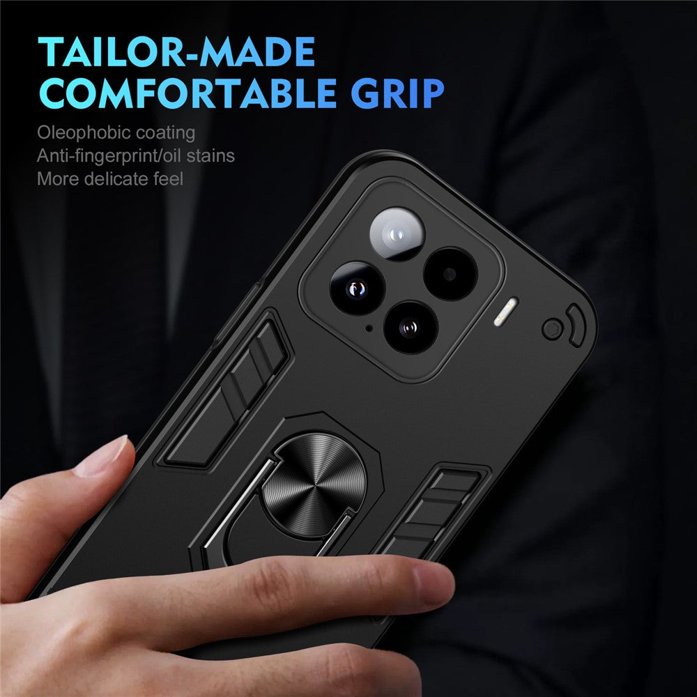 For Xiaomi 15 Case PC+TPU Drop Defend Phone Cover with Ring Kickstand
