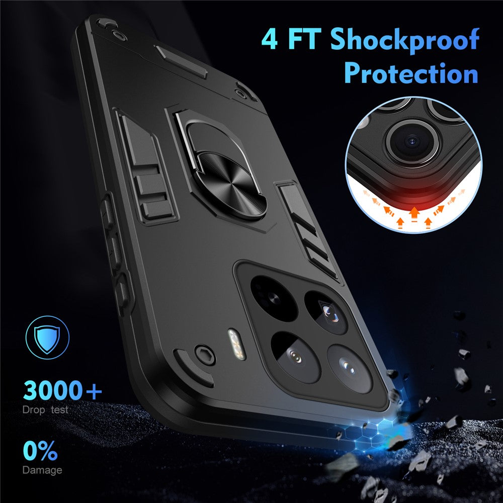 For Xiaomi 15 Pro Case PC+TPU Drop Defend Phone Cover with Ring Kickstand