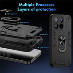 For Xiaomi 15 Pro Case PC+TPU Drop Defend Phone Cover with Ring Kickstand
