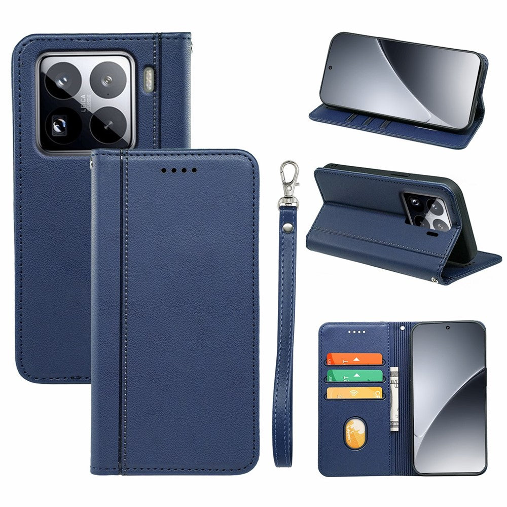HX01 For Xiaomi 15 Wallet Case Magnetic Closing PU Leather Phone Cover