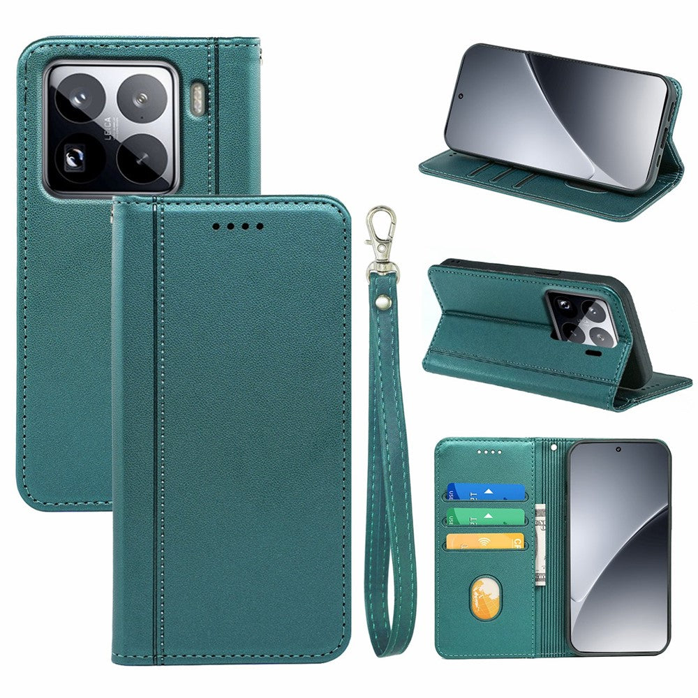 HX01 For Xiaomi 15 Wallet Case Magnetic Closing PU Leather Phone Cover
