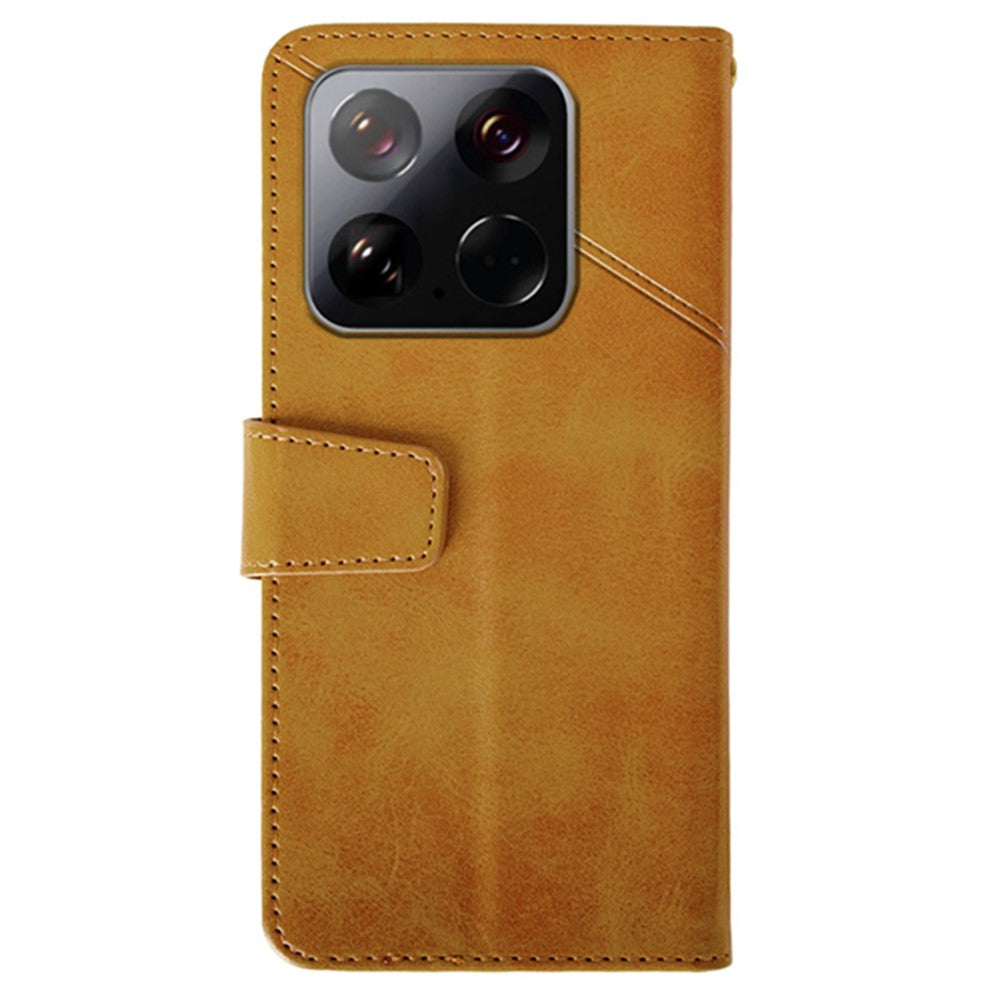 IDEWEI For Xiaomi 15 Case Leather Wallet Phone Cover Stand Calf Texture