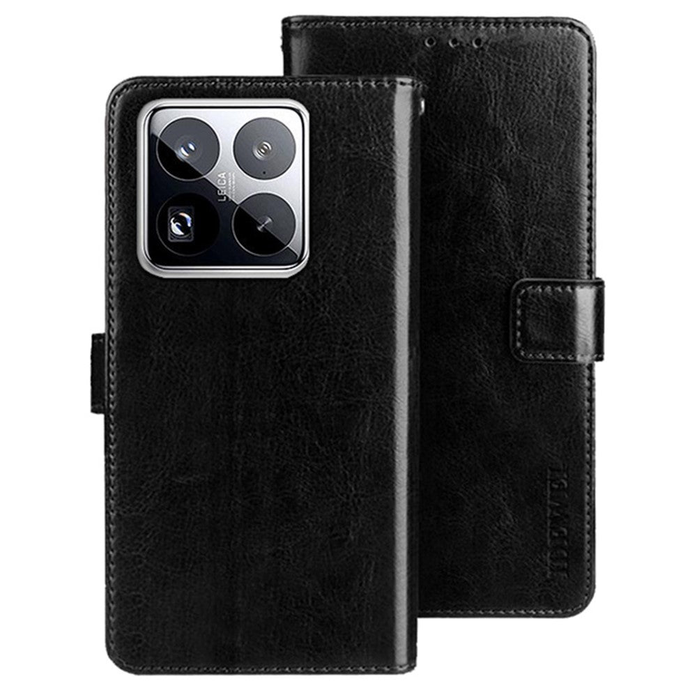 IDEWEI For Xiaomi 15 Pro Stand Case Crazy Horse Texture Leather Phone Cover