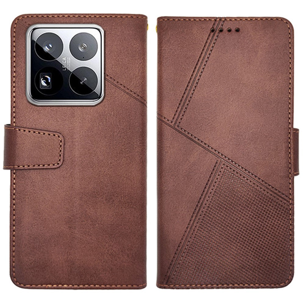 IDEWEI For Xiaomi 15 Pro Case Leather Wallet Phone Cover Stand Calf Texture