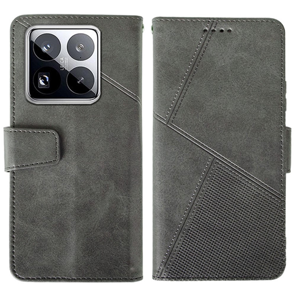 IDEWEI For Xiaomi 15 Pro Case Leather Wallet Phone Cover Stand Calf Texture