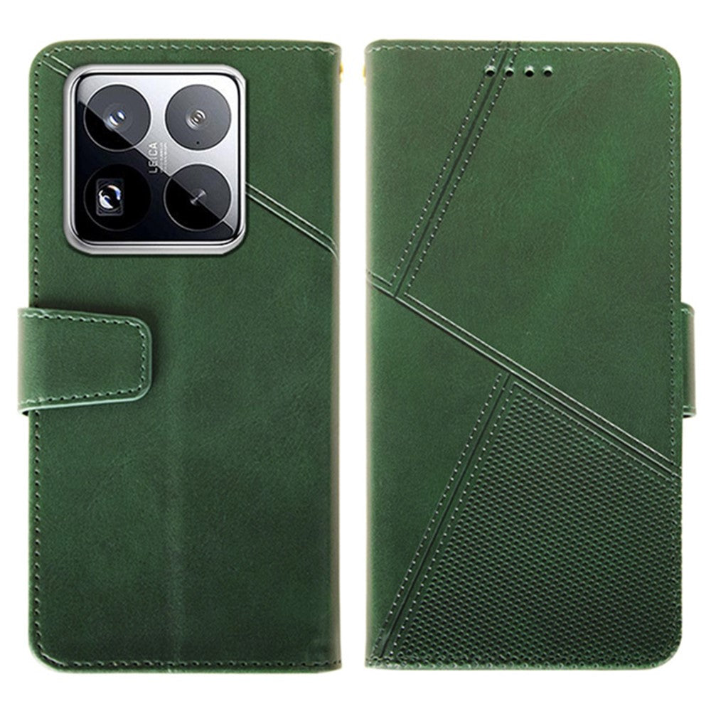 IDEWEI For Xiaomi 15 Pro Case Leather Wallet Phone Cover Stand Calf Texture