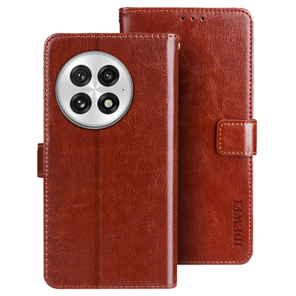 IDEWEI For OnePlus 13 Stand Case Crazy Horse Texture Leather Phone Cover