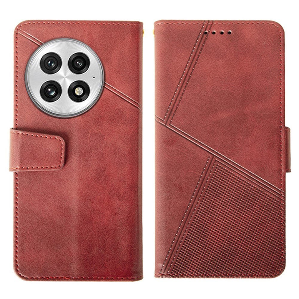 IDEWEI For OnePlus 13 Case Leather Wallet Phone Cover Stand Calf Texture
