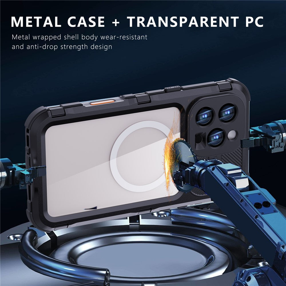 SHELLBOX M Series For iPhone 16 Pro Max IP68 Waterproof Case Metal Diving Phone Cover Compatible with MagSafe