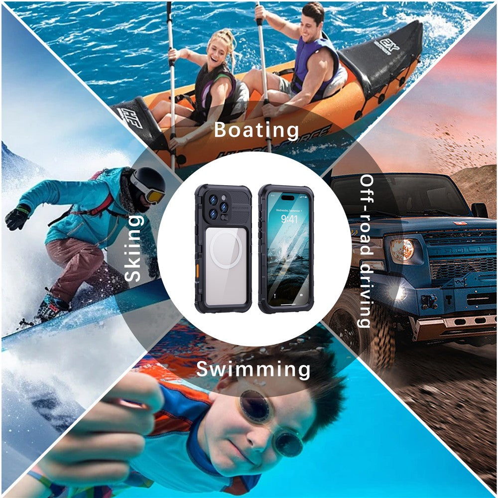 SHELLBOX M Series For iPhone 16 Pro Max IP68 Waterproof Case Metal Diving Phone Cover Compatible with MagSafe