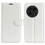 OnePlus 13-skal i litchi-textur, stötsäkert läder, plånboksfodral