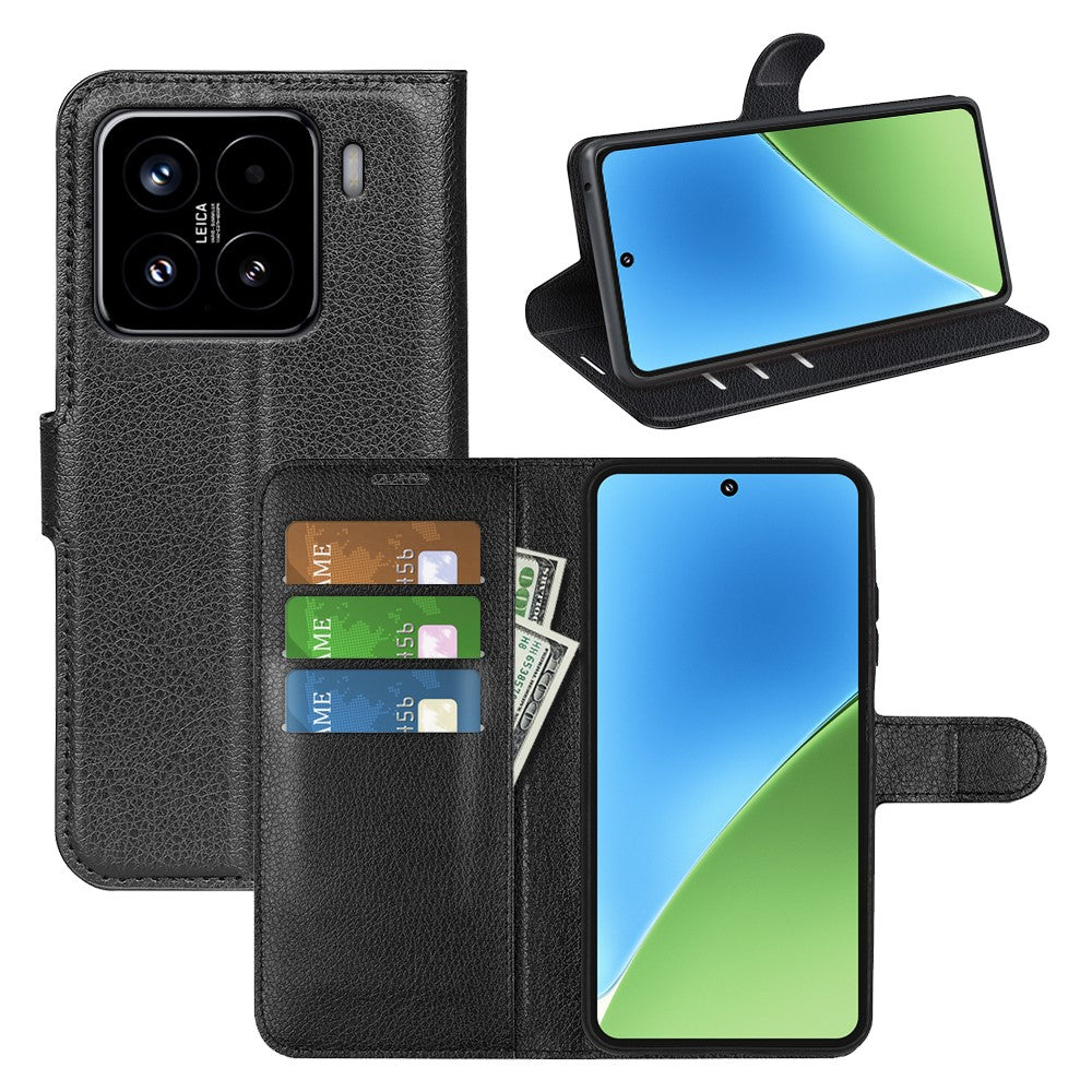 For Xiaomi 15 Case Litchi Texture Shockproof Leather Wallet Phone Cover