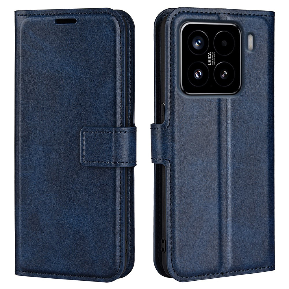 For Xiaomi 15 Stand Case Anti-Scratch Calf Texture Leather Phone Cover