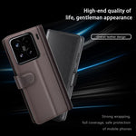 For Xiaomi 15 Case Genuine Split Leather Phone Cover with Wallet Stand