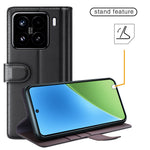 For Xiaomi 15 Case Genuine Split Leather Phone Cover with Wallet Stand