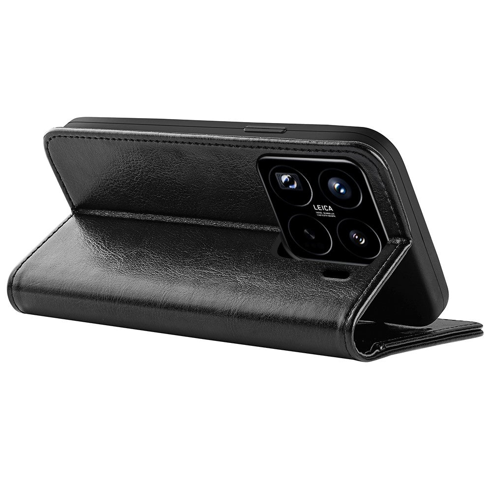 For Xiaomi 15 Pro Wallet Case Crazy Horse Texture Stand Leather Phone Cover