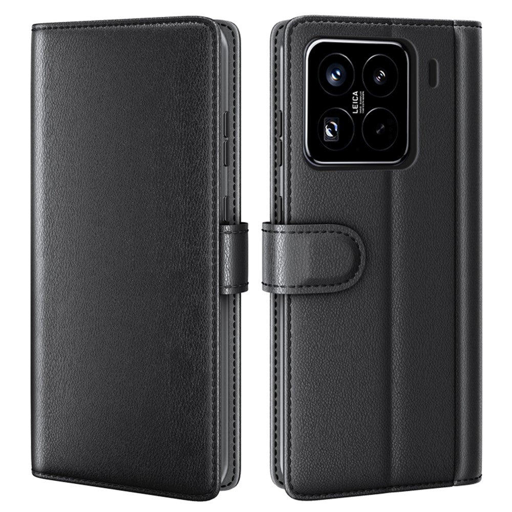 For Xiaomi 15 Pro Case Genuine Split Leather Phone Cover with Wallet Stand