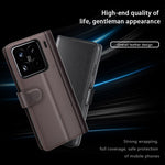 For Xiaomi 15 Pro Case Genuine Split Leather Phone Cover with Wallet Stand