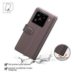 For Xiaomi 15 Pro Case Genuine Split Leather Phone Cover with Wallet Stand
