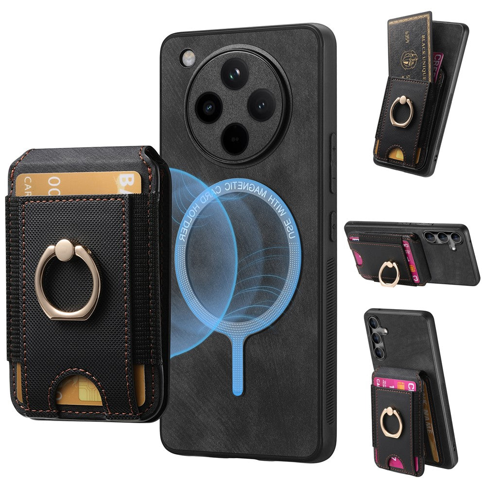 For Oppo Find X8 Pro 5G Magnetic Case Leather Back Cover with Detachable Card Holder Kickstand
