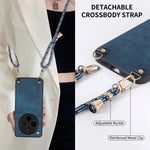 For Oppo Find X8 Pro 5G Case Retro Texture Leather Coated PC+TPU Phone Cover with Hanging Rope
