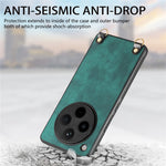 For Oppo Find X8 Pro 5G Case Retro Texture Leather Coated PC+TPU Phone Cover with Hanging Rope
