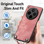 For Oppo Find X8 Pro 5G Case Retro Texture Leather Coated PC+TPU Phone Cover with Hanging Rope