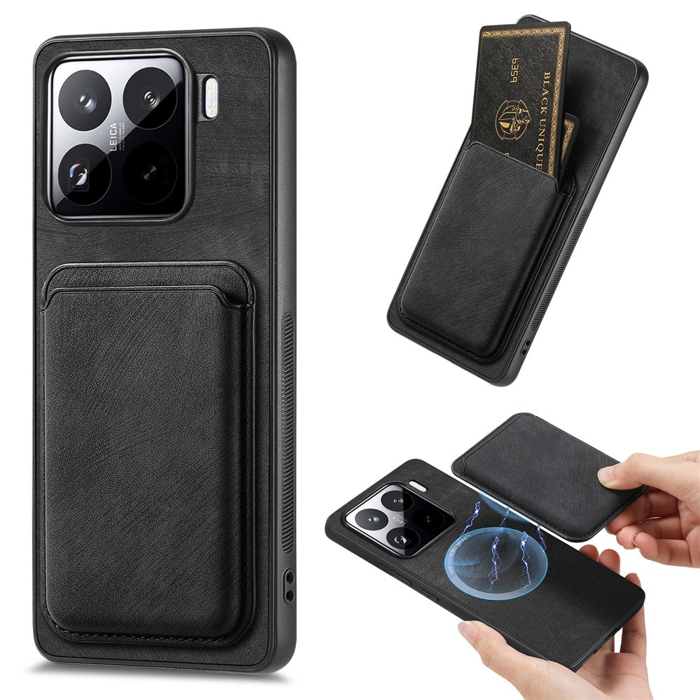 For Xiaomi 15 Pro Case Retro Leather+TPU Phone Cover with Detachable Card Slot