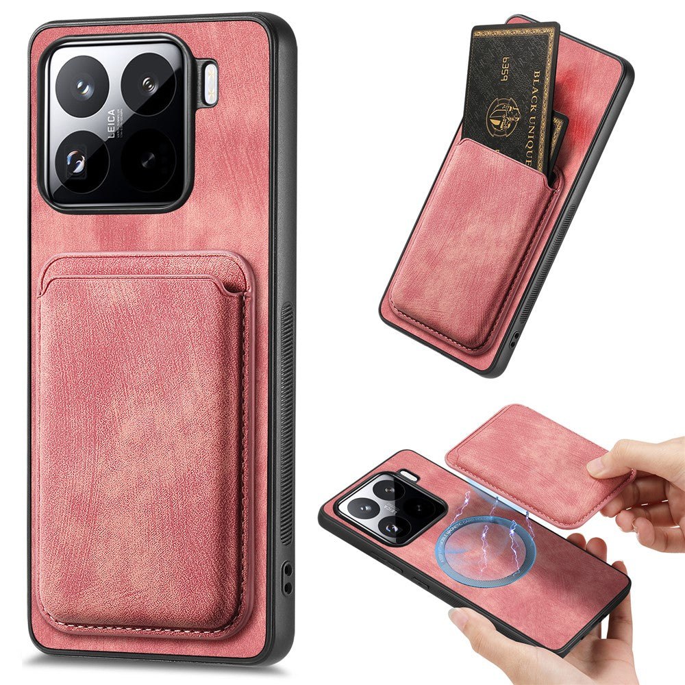For Xiaomi 15 Pro Case Retro Leather+TPU Phone Cover with Detachable Card Slot