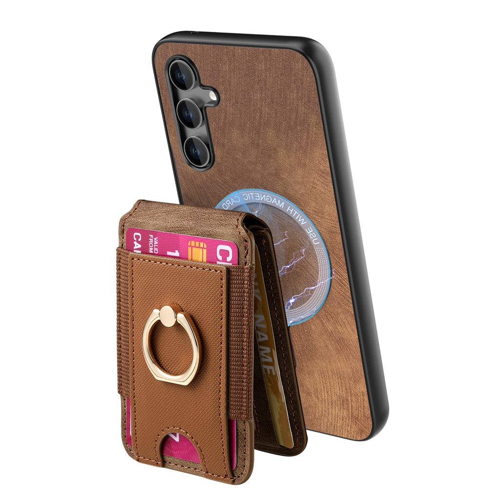 For Xiaomi 15 Magnetic Case Leather Back Cover with Detachable Card Holder Kickstand