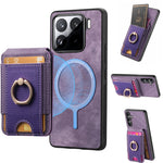 For Xiaomi 15 Magnetic Case Leather Back Cover with Detachable Card Holder Kickstand