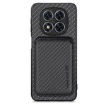 For Xiaomi Redmi Note 14 Pro 5G / Poco X7 5G Case Carbon Fiber Leather Back Cover with Detachable Card Bag