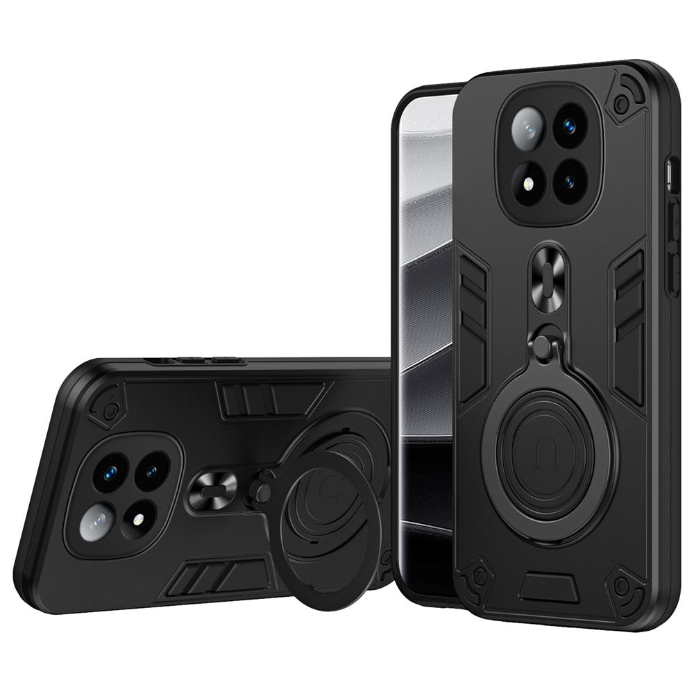 For Xiaomi Redmi Note 14 Pro+ 5G Case Rotatable Kickstand PC+TPU Drop Protection Phone Cover