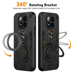 For Xiaomi Redmi Note 14 Pro+ 5G Case Rotatable Kickstand PC+TPU Drop Protection Phone Cover