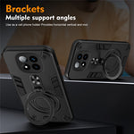 For Xiaomi Redmi Note 14 Pro+ 5G Case Rotatable Kickstand PC+TPU Drop Protection Phone Cover