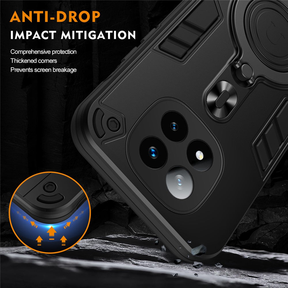 For Xiaomi Redmi Note 14 Pro+ 5G Case Rotatable Kickstand PC+TPU Drop Protection Phone Cover