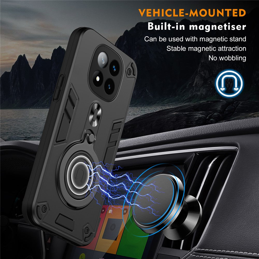 For Xiaomi Redmi Note 14 Pro+ 5G Case Rotatable Kickstand PC+TPU Drop Protection Phone Cover