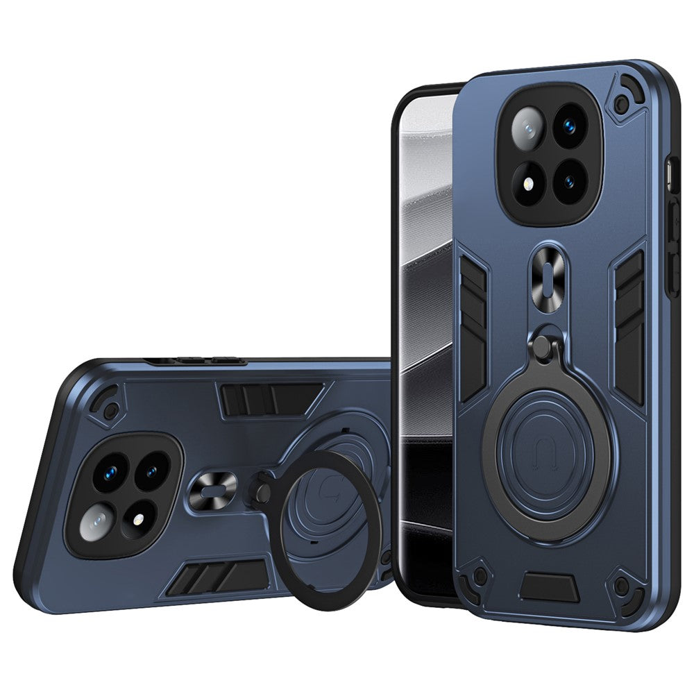 For Xiaomi Redmi Note 14 Pro+ 5G Case Rotatable Kickstand PC+TPU Drop Protection Phone Cover