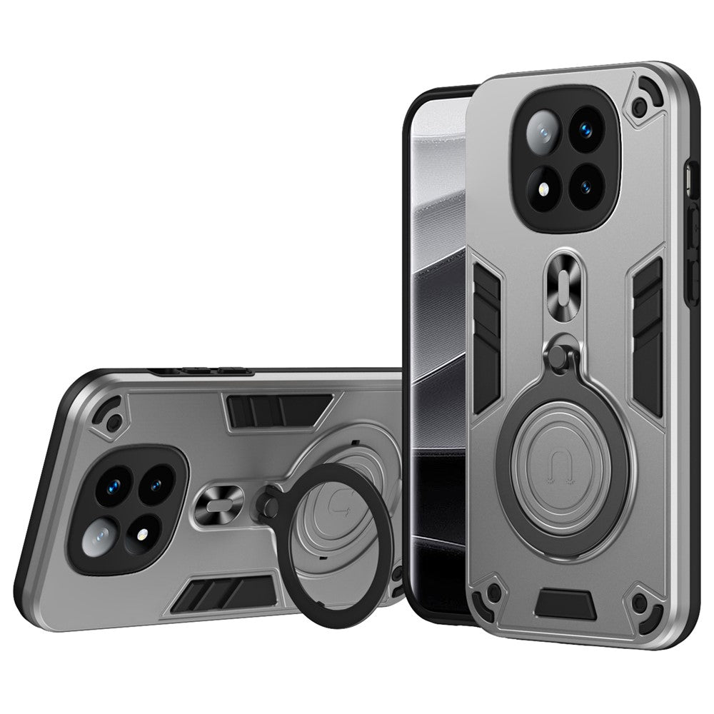 For Xiaomi Redmi Note 14 Pro+ 5G Case Rotatable Kickstand PC+TPU Drop Protection Phone Cover