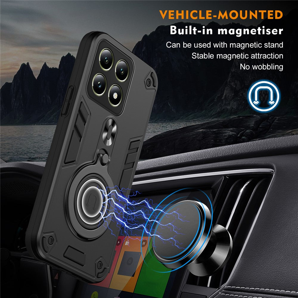 For Xiaomi 14T Case Rotatable Kickstand PC+TPU Drop Protection Phone Cover