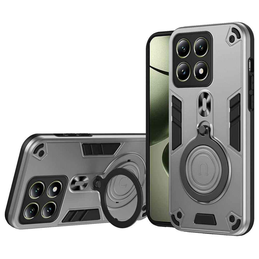 For Xiaomi 14T Case Rotatable Kickstand PC+TPU Drop Protection Phone Cover
