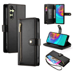 DF-011 For Samsung Galaxy A26 5G Case Zipper Pocket Wallet Leather Phone Cover with Straps