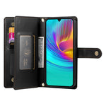 DF-011 For Samsung Galaxy A26 5G Case Zipper Pocket Wallet Leather Phone Cover with Straps
