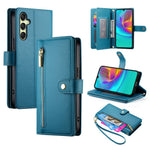 DF-011 For Samsung Galaxy A26 5G Case Zipper Pocket Wallet Leather Phone Cover with Straps